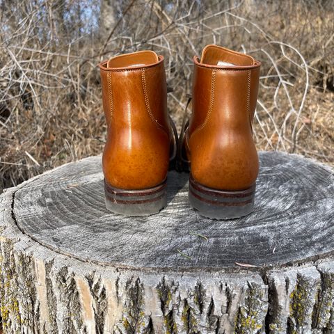 View photo of Viberg Service Boot BCT in Shinki Cognac Teacore Horsebutt