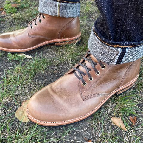 View photo of Oak Street Bootmakers Field Boot in Horween Natural Chromexcel