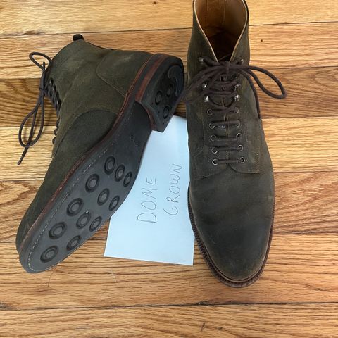 Meermin Service Boot in C.F. Stead Leaf Green Waxy Commander Suede