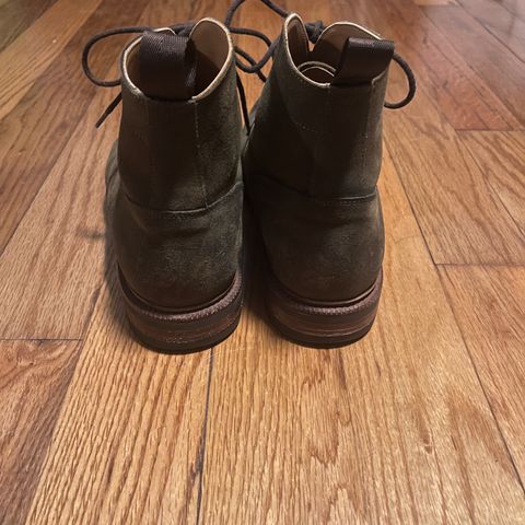 Meermin Service Boot in C.F. Stead Leaf Green Waxy Commander Suede