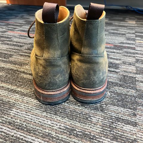 Meermin Service Boot in C.F. Stead Leaf Green Waxy Commander Suede