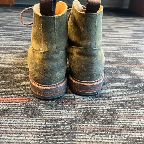 Meermin Service Boot in C.F. Stead Leaf Green Waxy Commander Suede