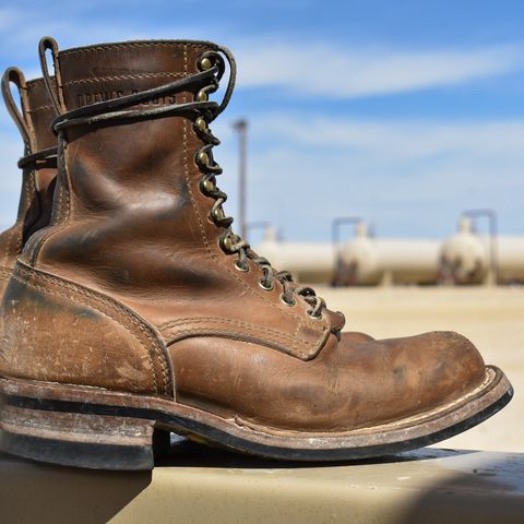 View photo of Drew's Boots 8" Workboot in Rowdy Smooth