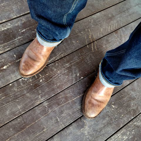Benzein The Seventh Chelsea Boot in Shinki Natural Shrunken Horsebutt