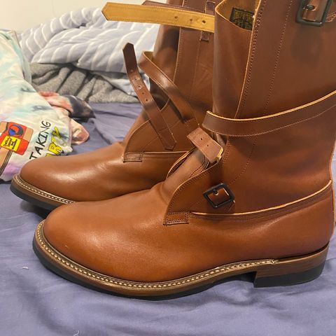 Eastman Leather Tanker Boots in Russet Brown Horsehide