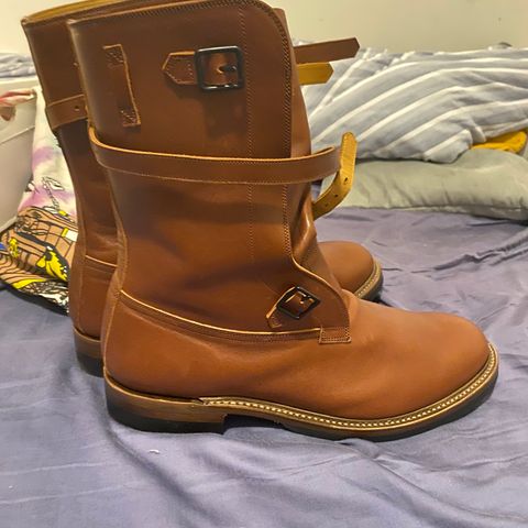 Eastman Leather Tanker Boots in Russet Brown Horsehide