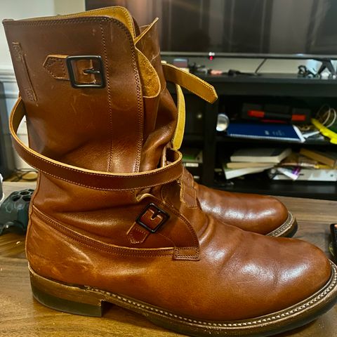 Eastman Leather Tanker Boots in Russet Brown Horsehide