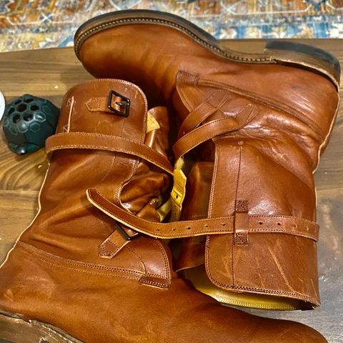 Eastman Leather Tanker Boots in Russet Brown Horsehide