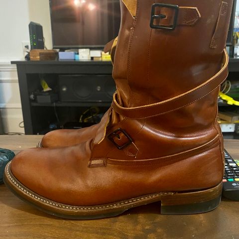 Eastman Leather Tanker Boots in Russet Brown Horsehide