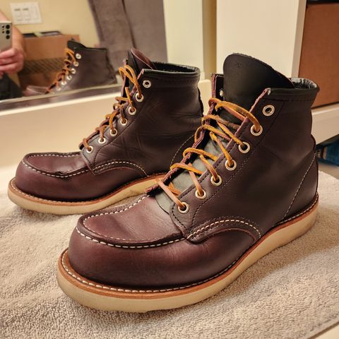 Red Wing 6-Inch Classic Moc in S.B. Foot Black Cherry Excalibur