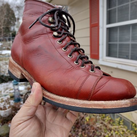 Unmarked Archie Boots in La Señora Red Horse Glazed Pull-up