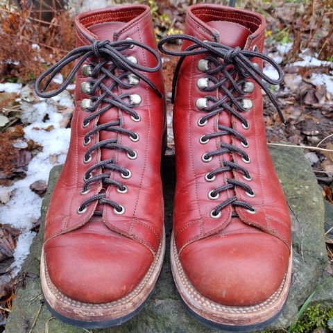 Unmarked Archie Boots in La Señora Red Horse Glazed Pull-up