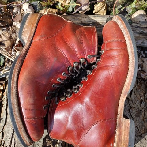 Unmarked Archie Boots in La Señora Red Horse Glazed Pull-up