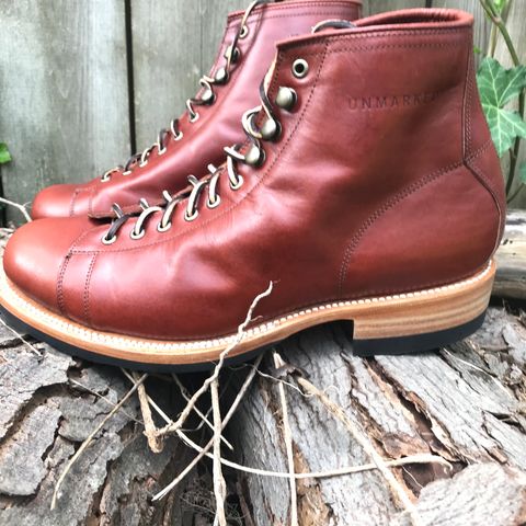 Unmarked Archie Boots in La Señora Red Horse Glazed Pull-up