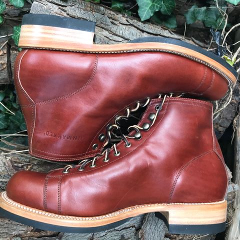 Unmarked Archie Boots in La Señora Red Horse Glazed Pull-up