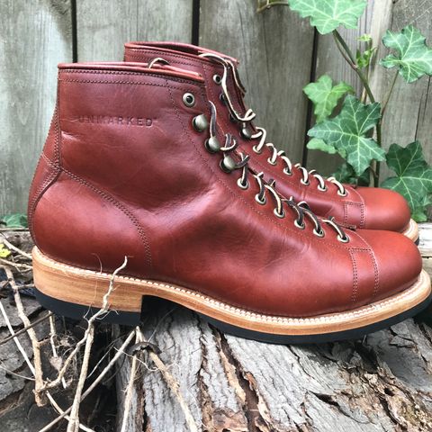 Unmarked Archie Boots in La Señora Red Horse Glazed Pull-up