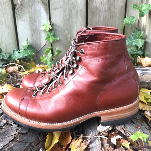 Unmarked Archie Boots in La Señora Red Horse Glazed Pull-up