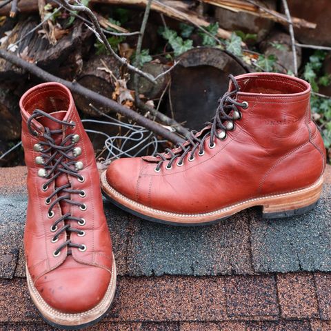 Unmarked Archie Boots in La Señora Red Horse Glazed Pull-up