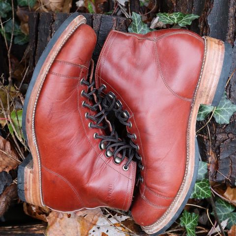 Unmarked Archie Boots in La Señora Red Horse Glazed Pull-up