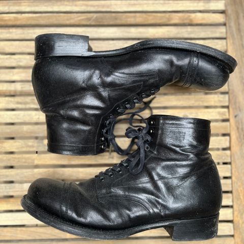 Black Sign Army Last Mid Cut Dress Boot in Black Kangaroo (Made in Italy)