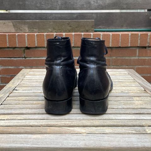 Black Sign Army Last Mid Cut Dress Boot in Black Kangaroo (Made in Italy)