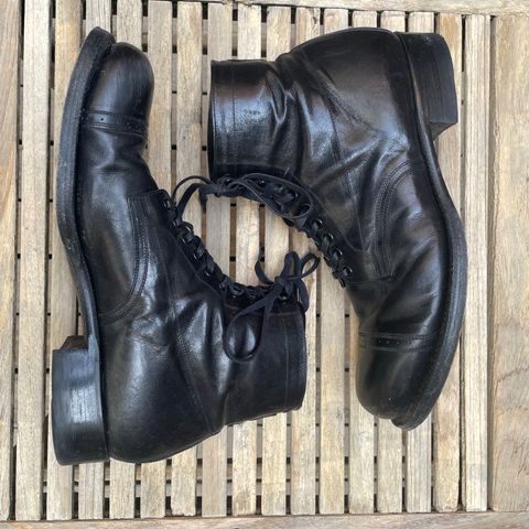 Black Sign Army Last Mid Cut Dress Boot in Black Kangaroo (Made in Italy)