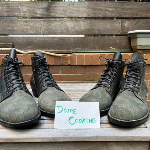 NF Bootmaker Belmont Boot in Horween Ink Essex & Horween Tumbled Black Latigo & Horween Reverse Ink Essex & Horween Reverse Tumbled Black Latigo