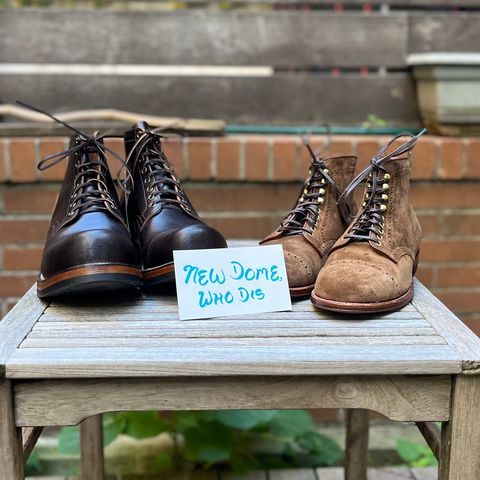 Alden Perforated Cap Toe Boot in Snuff Suede