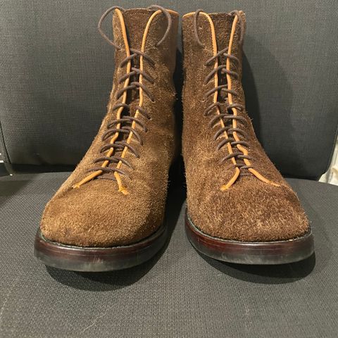Briselblack The Buck Wholecut Lace to Toe in C.F. Stead Polo Brown Janus Calf Suede