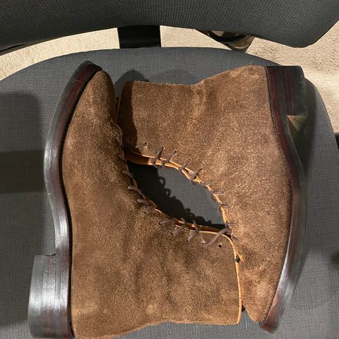 Briselblack The Buck Wholecut Lace to Toe in C.F. Stead Polo Brown Janus Calf Suede