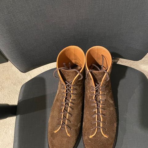 Briselblack The Buck Wholecut Lace to Toe in C.F. Stead Polo Brown Janus Calf Suede