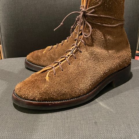 Briselblack The Buck Wholecut Lace to Toe in C.F. Stead Polo Brown Janus Calf Suede