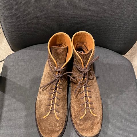Briselblack The Buck Wholecut Lace to Toe in C.F. Stead Polo Brown Janus Calf Suede