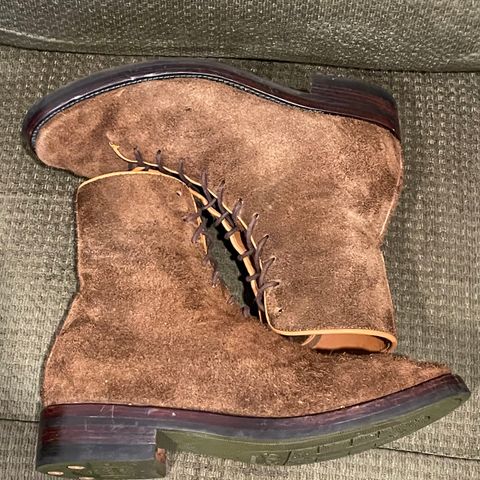 Briselblack The Buck Wholecut Lace to Toe in C.F. Stead Polo Brown Janus Calf Suede
