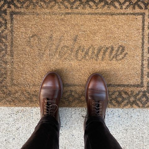 Grant Stone Cap Toe Boot in Annonay Choco Rusticalf