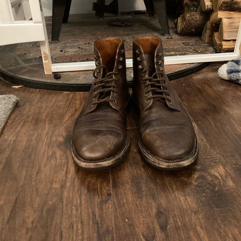 Grant Stone Cap Toe Boot in Annonay Choco Rusticalf