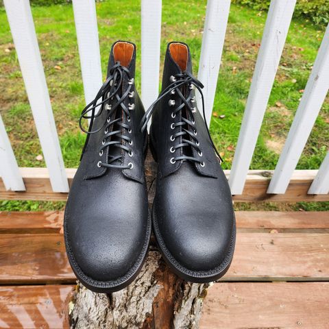 Grant Stone Edward Boot in C.F. Stead Black Waxy Commander Suede