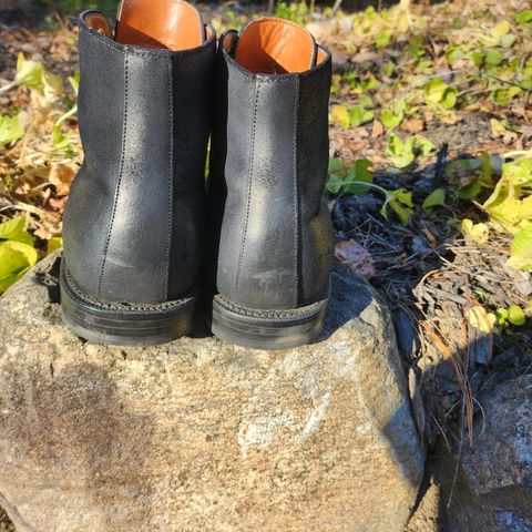 Grant Stone Edward Boot in C.F. Stead Black Waxy Commander Suede