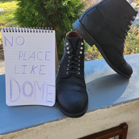 Grant Stone Edward Boot in C.F. Stead Black Waxy Commander Suede