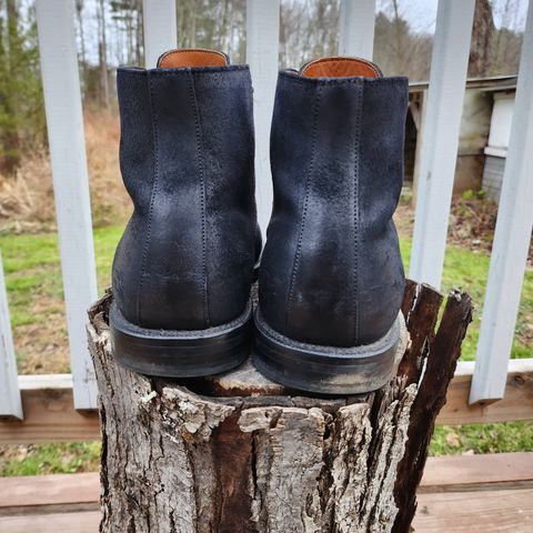 Grant Stone Edward Boot in C.F. Stead Black Waxy Commander Suede