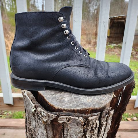 Grant Stone Edward Boot in C.F. Stead Black Waxy Commander Suede