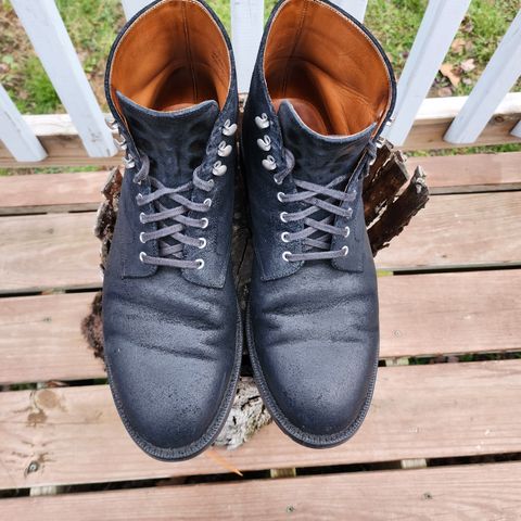 Grant Stone Edward Boot in C.F. Stead Black Waxy Commander Suede