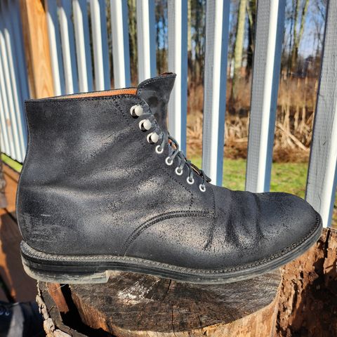 Grant Stone Edward Boot in C.F. Stead Black Waxy Commander Suede