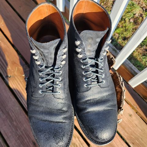 Grant Stone Edward Boot in C.F. Stead Black Waxy Commander Suede