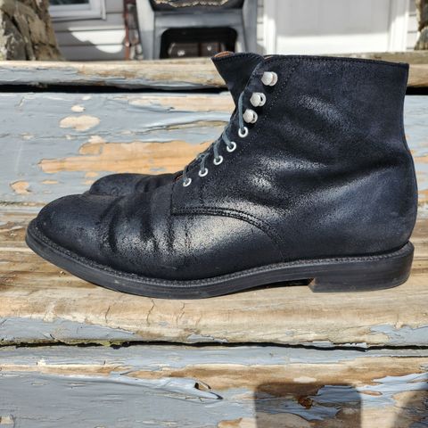 Grant Stone Edward Boot in C.F. Stead Black Waxy Commander Suede