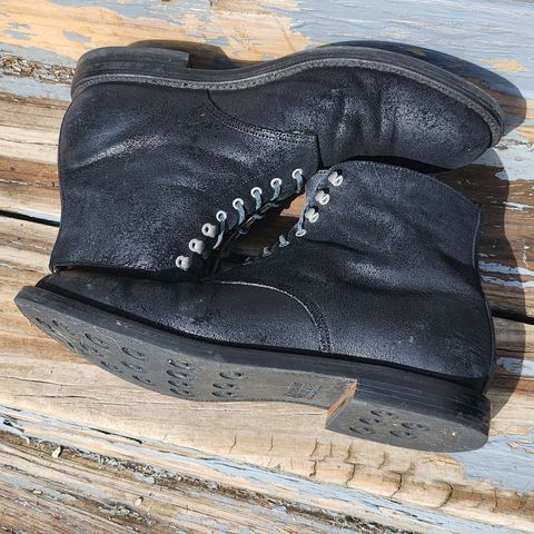 Grant Stone Edward Boot in C.F. Stead Black Waxy Commander Suede