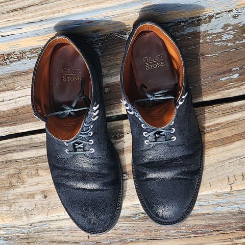 Grant Stone Edward Boot in C.F. Stead Black Waxy Commander Suede