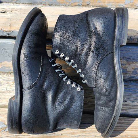 Grant Stone Edward Boot in C.F. Stead Black Waxy Commander Suede