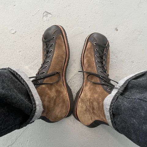 DIY Vintage Athletic Shoes in Horween Tumbled Black Chromexcel & Cf Stead Olive Super Buck Gum Oil & Horween Black Stampede Chromexcel Horsefront