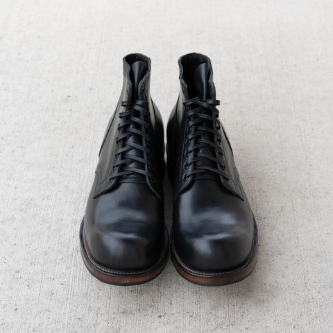 View photo of Viberg Service Boot in Horween Black Wooly Chromexcel